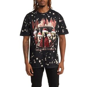 Philcos Bleach Splatter Def Leppard Holiday Graphic T-shirt Streetwear SZ M:NWT